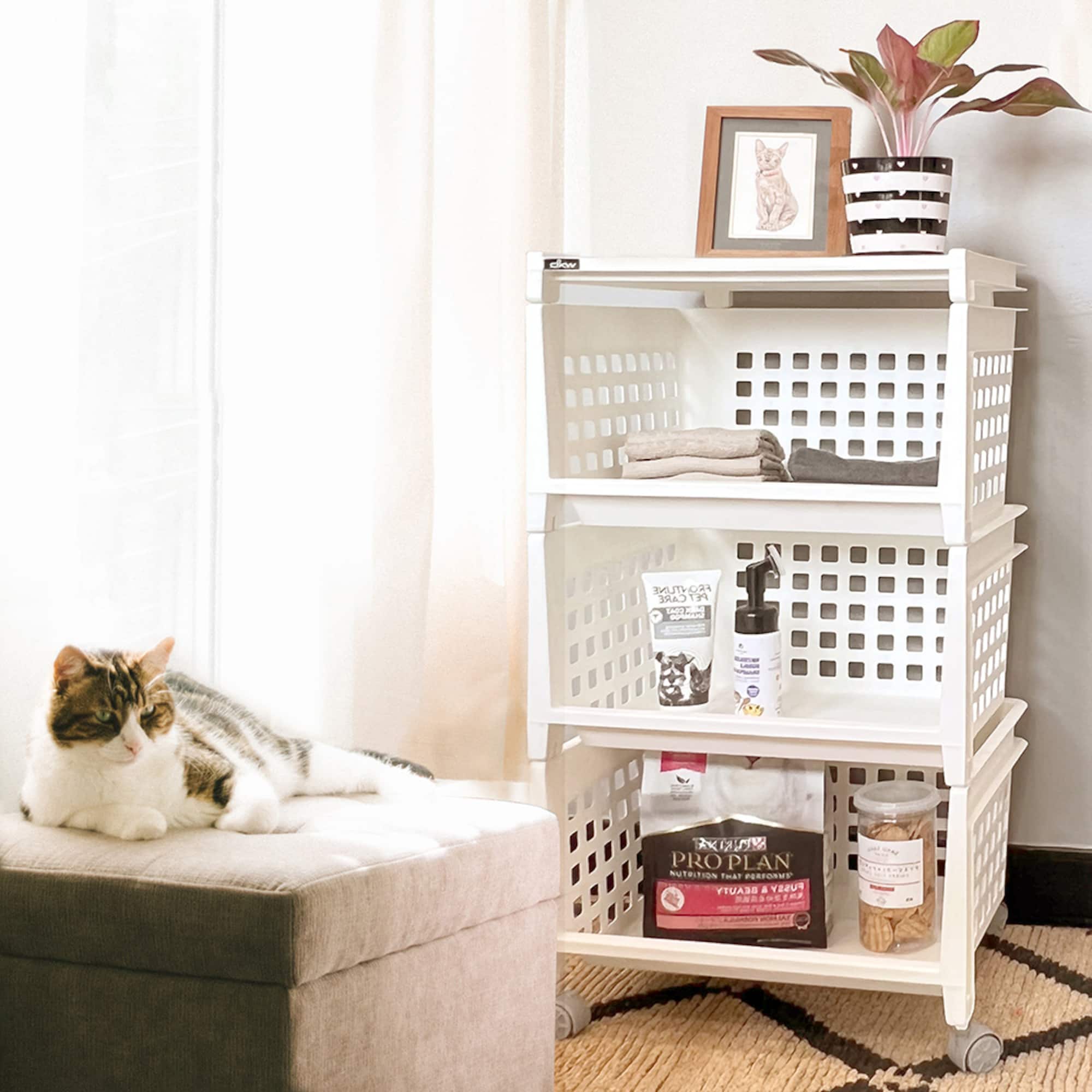 Design Ideas® 3-Tier Basket Shelf Rolling Cart